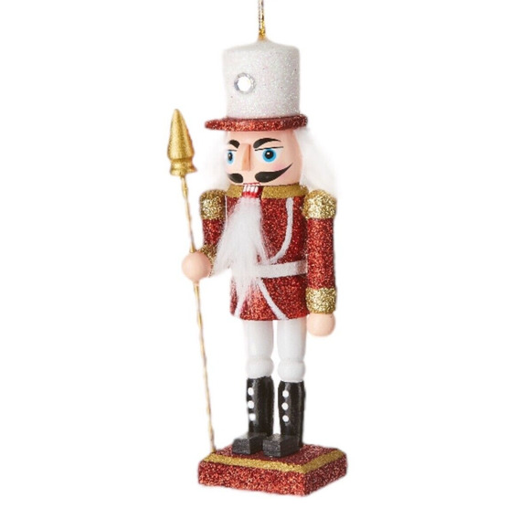 Nutcracker Ornament 4.5 in Red Gold Christmas Tree Ornament Rhinestone Crown New - Picture 1 of 2